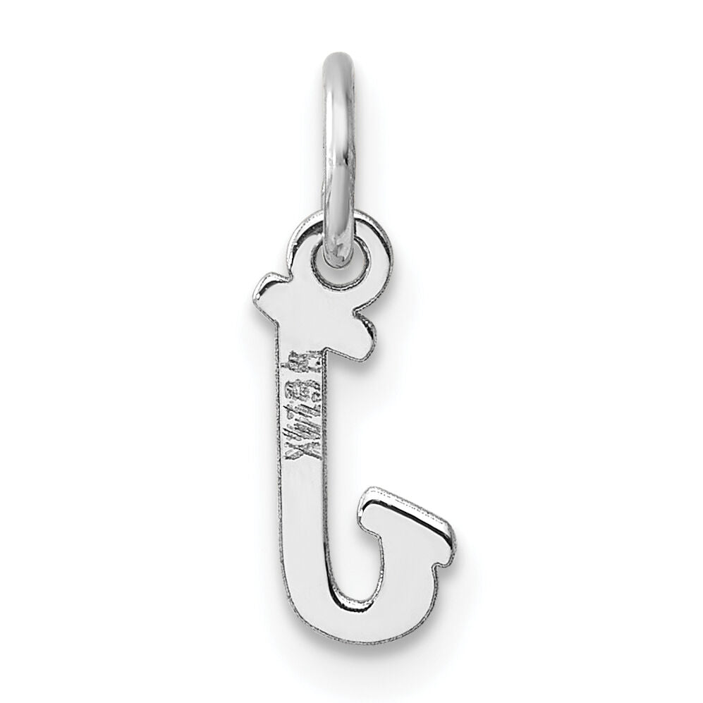 14k White Gold Small Script Letter J Initial Charm-YC1527J