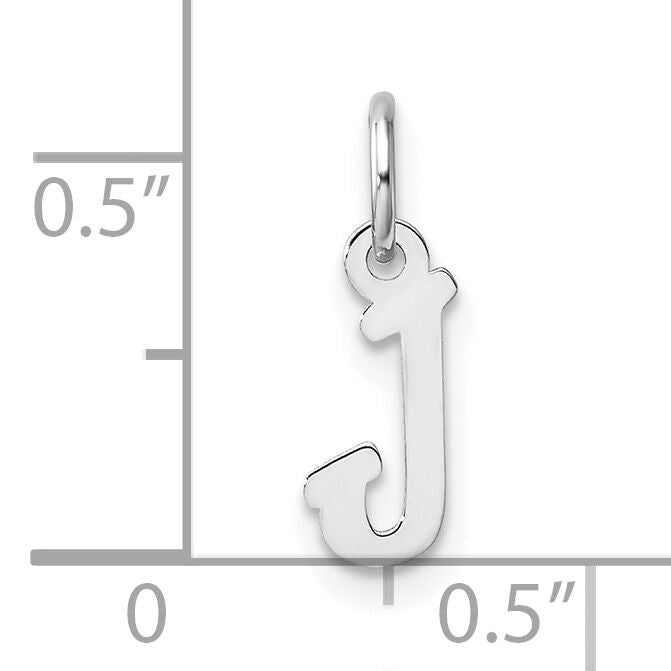 14k White Gold Small Script Letter J Initial Charm-YC1527J