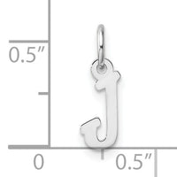 14k White Gold Small Script Letter J Initial Charm-YC1527J