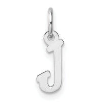 14k White Gold Small Script Letter J Initial Charm-YC1527J
