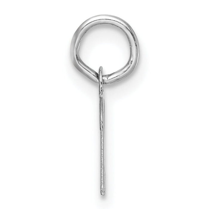 14k White Gold Small Script Letter K Initial Charm-YC1527K