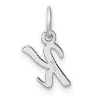 14k White Gold Small Script Letter K Initial Charm-YC1527K