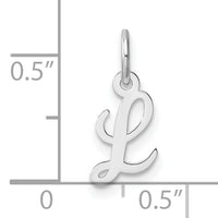 14k White Gold Small Script Letter L Initial Charm-YC1527L