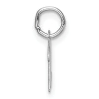 14k White Gold Small Script Letter N Initial Charm-YC1527N