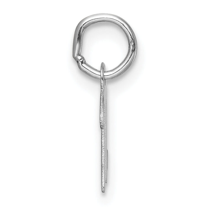 14k White Gold Small Script Letter N Initial Charm-YC1527N