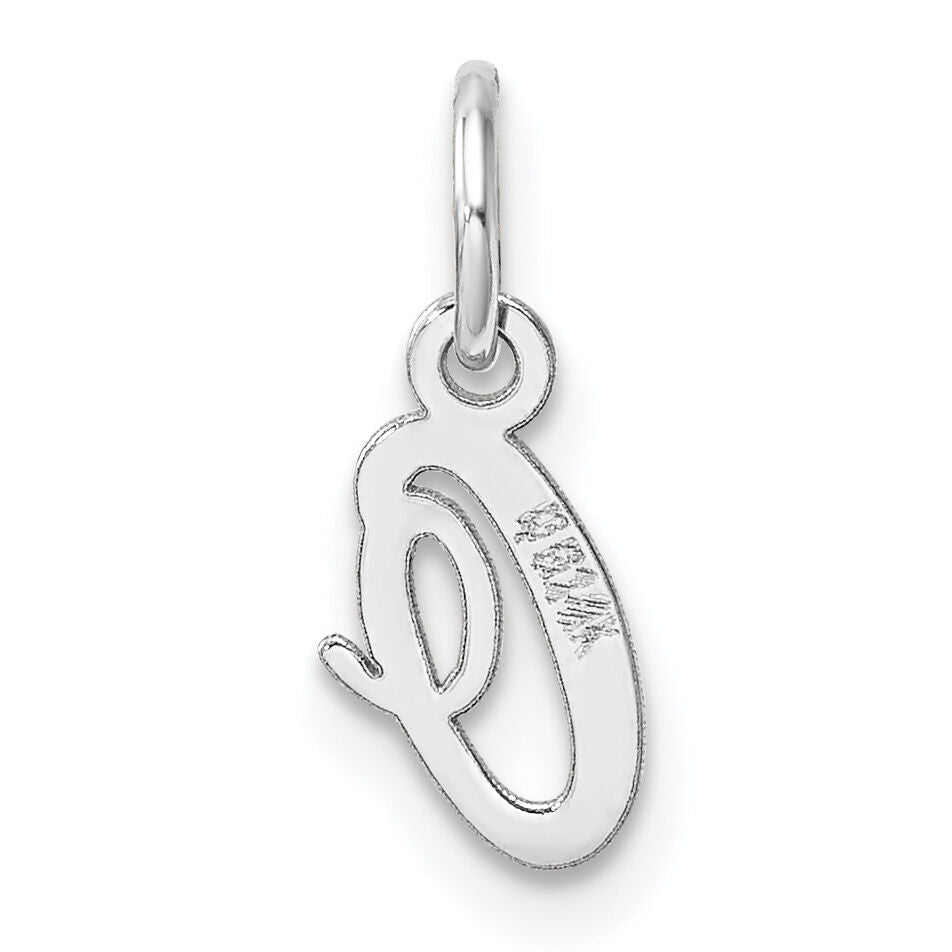 14k White Gold Small Script Letter O Initial Charm-YC1527O