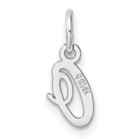 14k White Gold Small Script Letter O Initial Charm-YC1527O