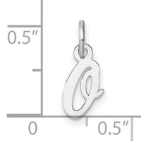 14k White Gold Small Script Letter O Initial Charm-YC1527O