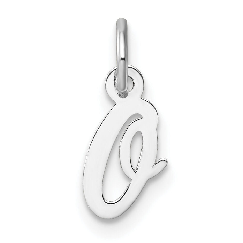 14k White Gold Small Script Letter O Initial Charm-YC1527O