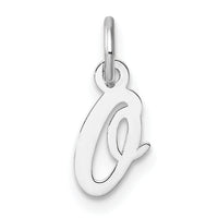 14k White Gold Small Script Letter O Initial Charm-YC1527O