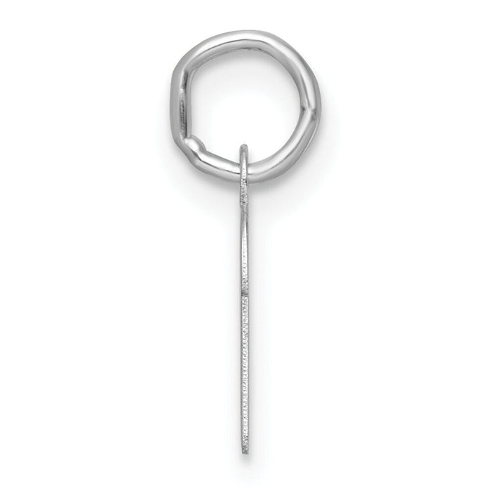 14k White Gold Small Script Letter P Initial Charm-YC1527P