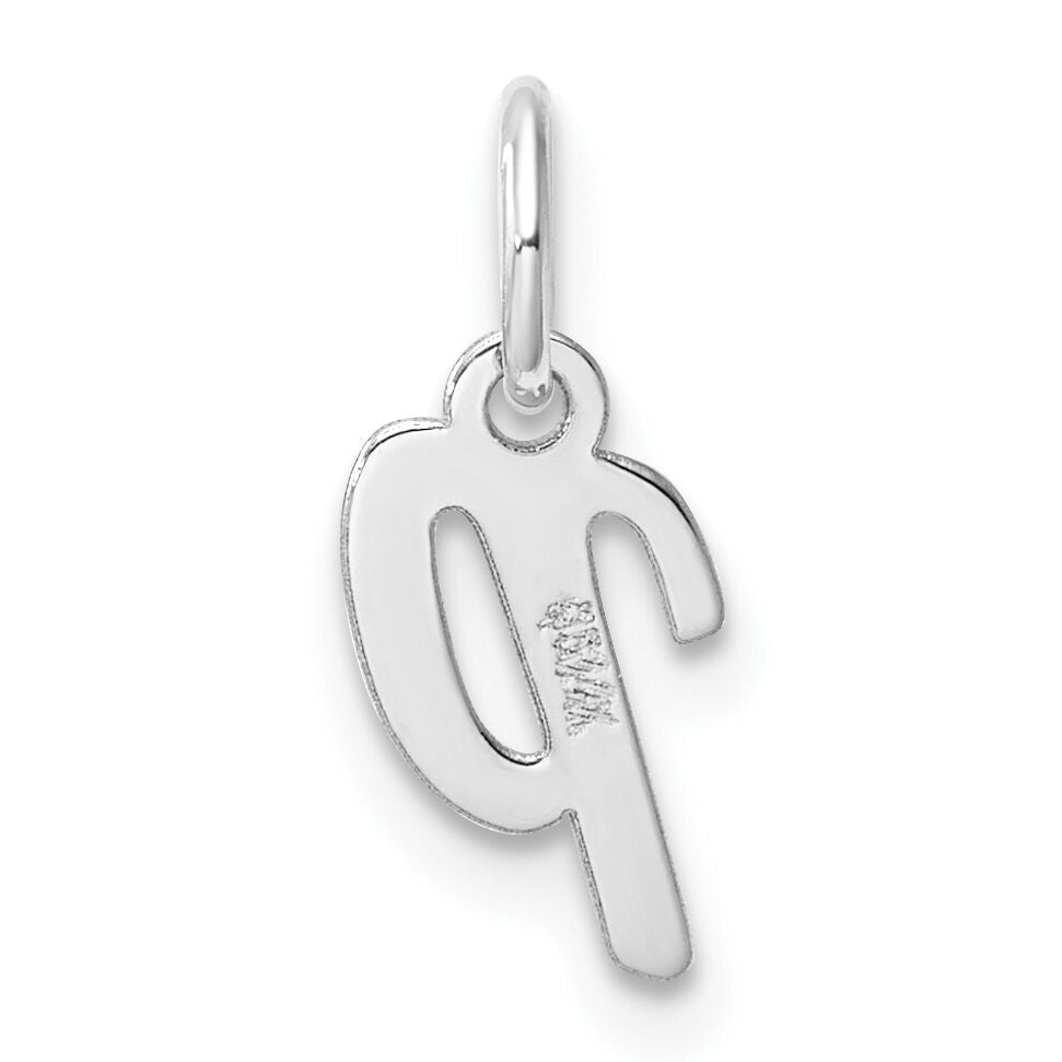 14k White Gold Small Script Letter P Initial Charm-YC1527P
