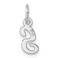 14k White Gold Small Script Letter S Initial Charm-YC1527S