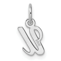 14k White Gold Small Script Letter U Initial Charm-YC1527U