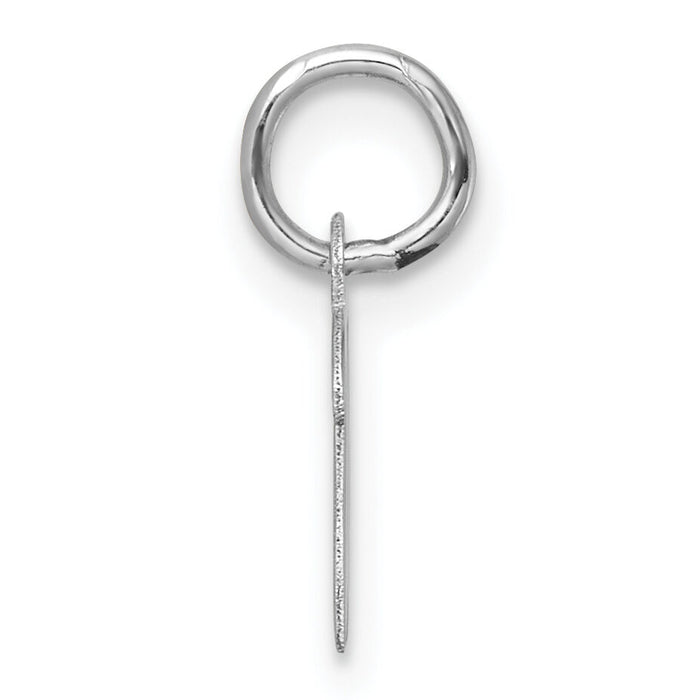 14k White Gold Small Script Letter W Initial Charm-YC1527W
