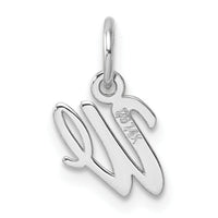 14k White Gold Small Script Letter W Initial Charm-YC1527W