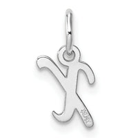 14k White Gold Small Script Letter X Initial Charm-YC1527X