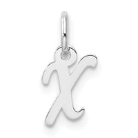 14k White Gold Small Script Letter X Initial Charm-YC1527X