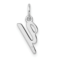 14k White Gold Small Script Letter Y Initial Charm-YC1527Y