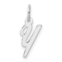 14k White Gold Small Script Letter Y Initial Charm-YC1527Y