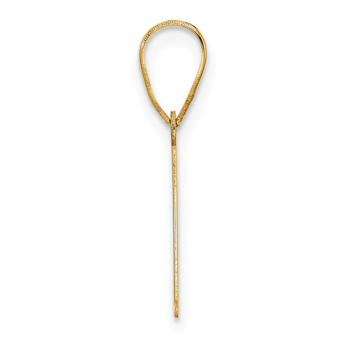 14k Polished Etched Letter A Initial Pendant-YC1539A
