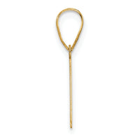 14k Polished Etched Letter A Initial Pendant-YC1539A