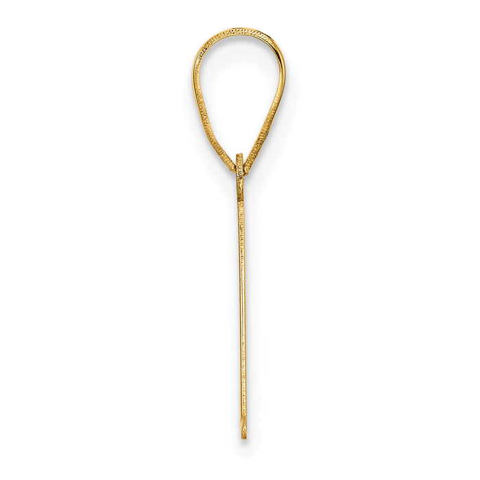 14k Polished Etched Letter A Initial Pendant-YC1539A