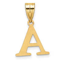 14k Polished Etched Letter A Initial Pendant-YC1539A