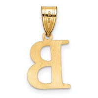 14k Polished Etched Letter B Initial Pendant-YC1539B