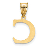 14k Polished Etched Letter C Initial Pendant-YC1539C