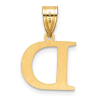 14k Polished Etched Letter D Initial Pendant-YC1539D