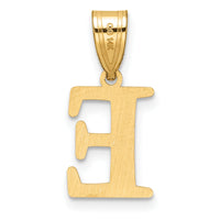 14k Polished Etched Letter E Initial Pendant-YC1539E