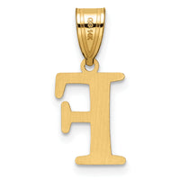 14k Polished Etched Letter F Initial Pendant-YC1539F
