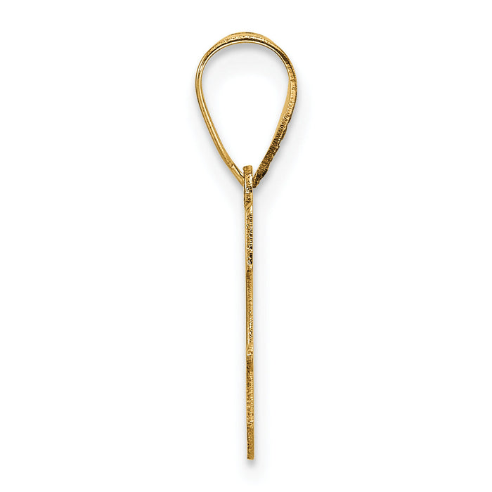 14k Polished Etched Letter G Initial Pendant-YC1539G