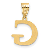 14k Polished Etched Letter G Initial Pendant-YC1539G