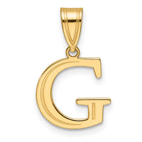 14k Polished Etched Letter G Initial Pendant-YC1539G
