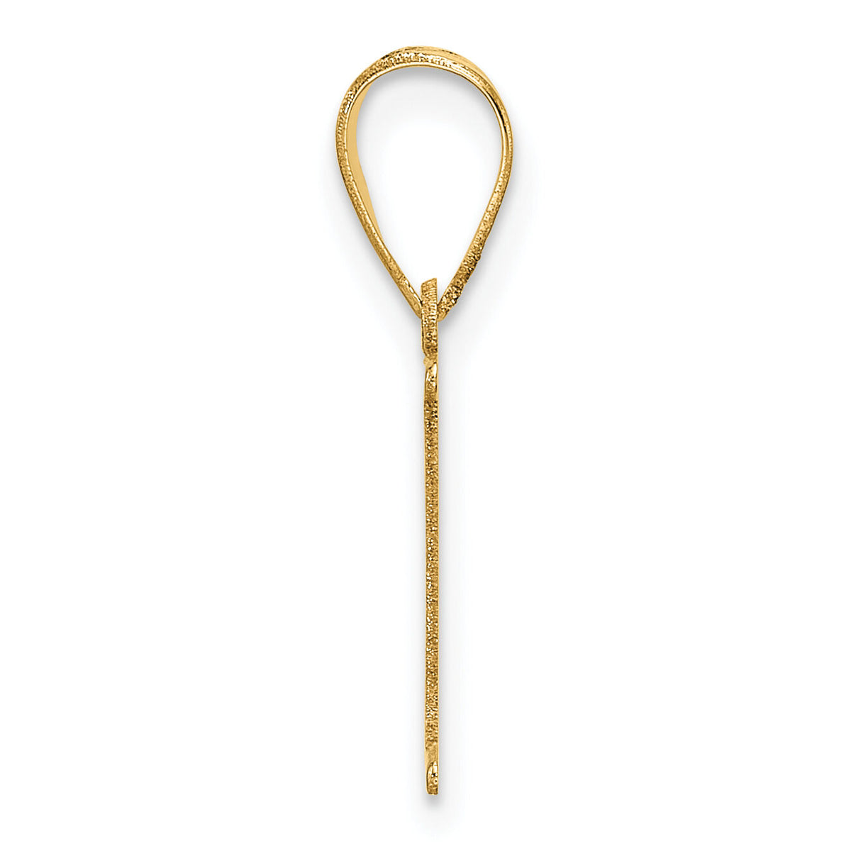 14k Polished Etched Letter I Initial Pendant-YC1539I