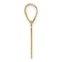 14k Polished Etched Letter I Initial Pendant-YC1539I