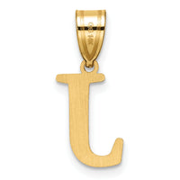14k Polished Etched Letter J Initial Pendant-YC1539J