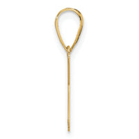 14k Polished Etched Letter K Initial Pendant-YC1539K