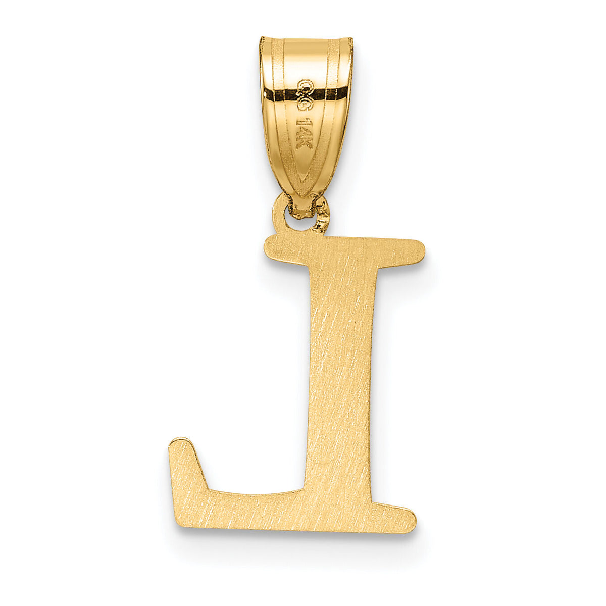 14k Polished Etched Letter L Initial Pendant-YC1539L