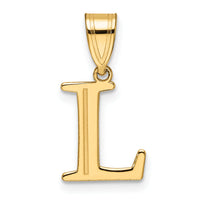 14k Polished Etched Letter L Initial Pendant-YC1539L