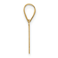 14k Polished Etched Letter M Initial Pendant-YC1539M