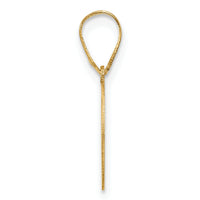 14k Polished Etched Letter O Initial Pendant-YC1539O
