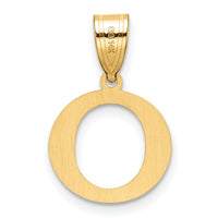 14k Polished Etched Letter O Initial Pendant-YC1539O