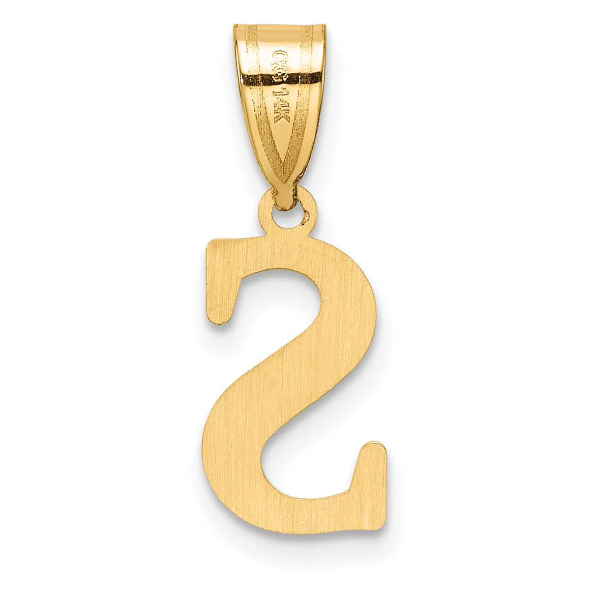 14k Polished Etched Letter S Initial Pendant-YC1539S