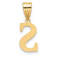 14k Polished Etched Letter S Initial Pendant-YC1539S