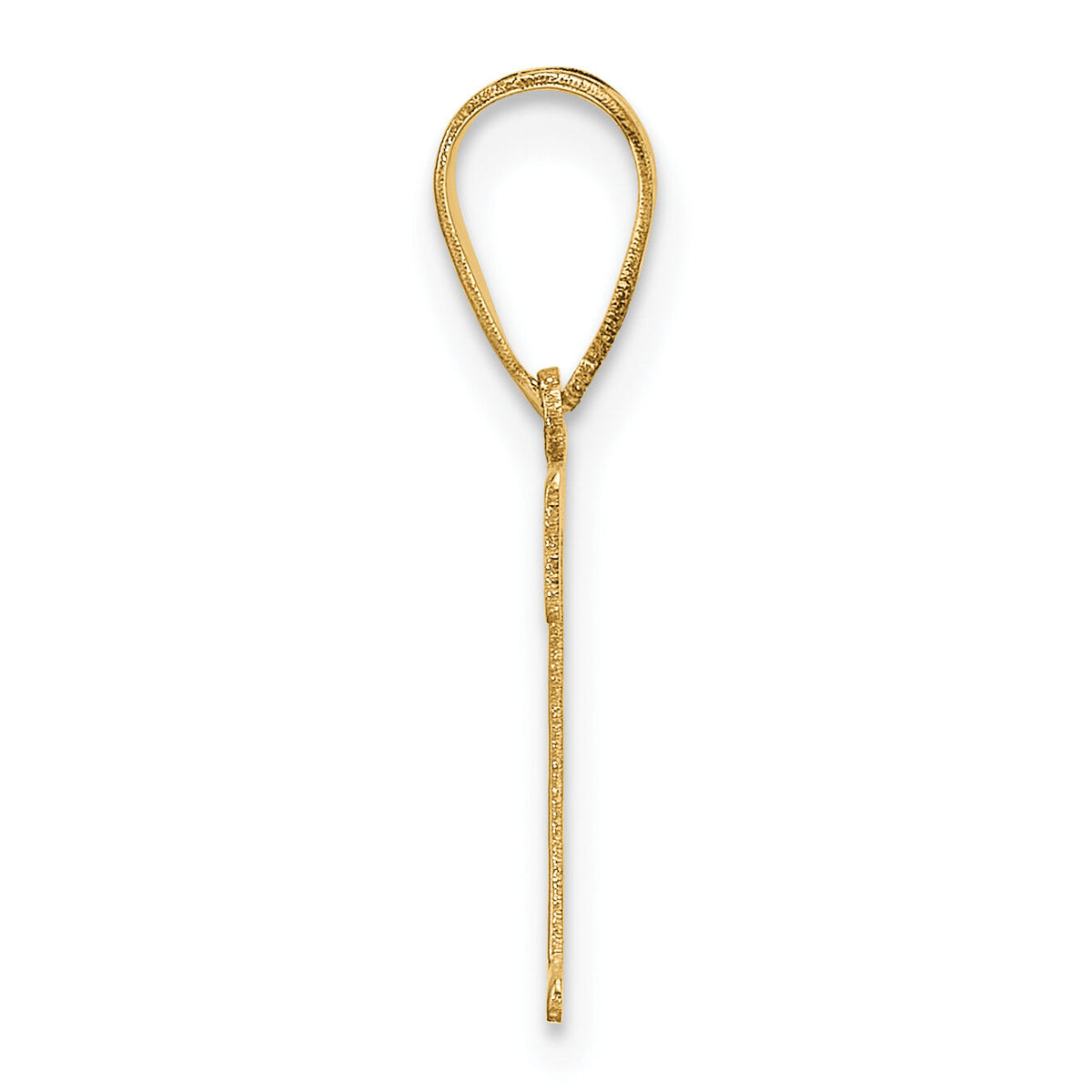 14k Polished Etched Letter T Initial Pendant-YC1539T