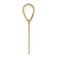 14k Polished Etched Letter T Initial Pendant-YC1539T