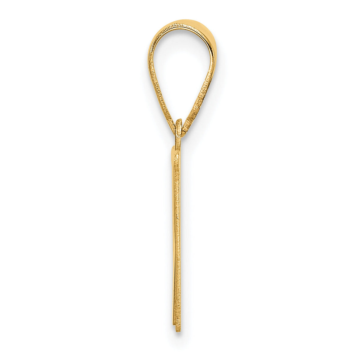 14k Polished Etched Letter W Initial Pendant-YC1539W